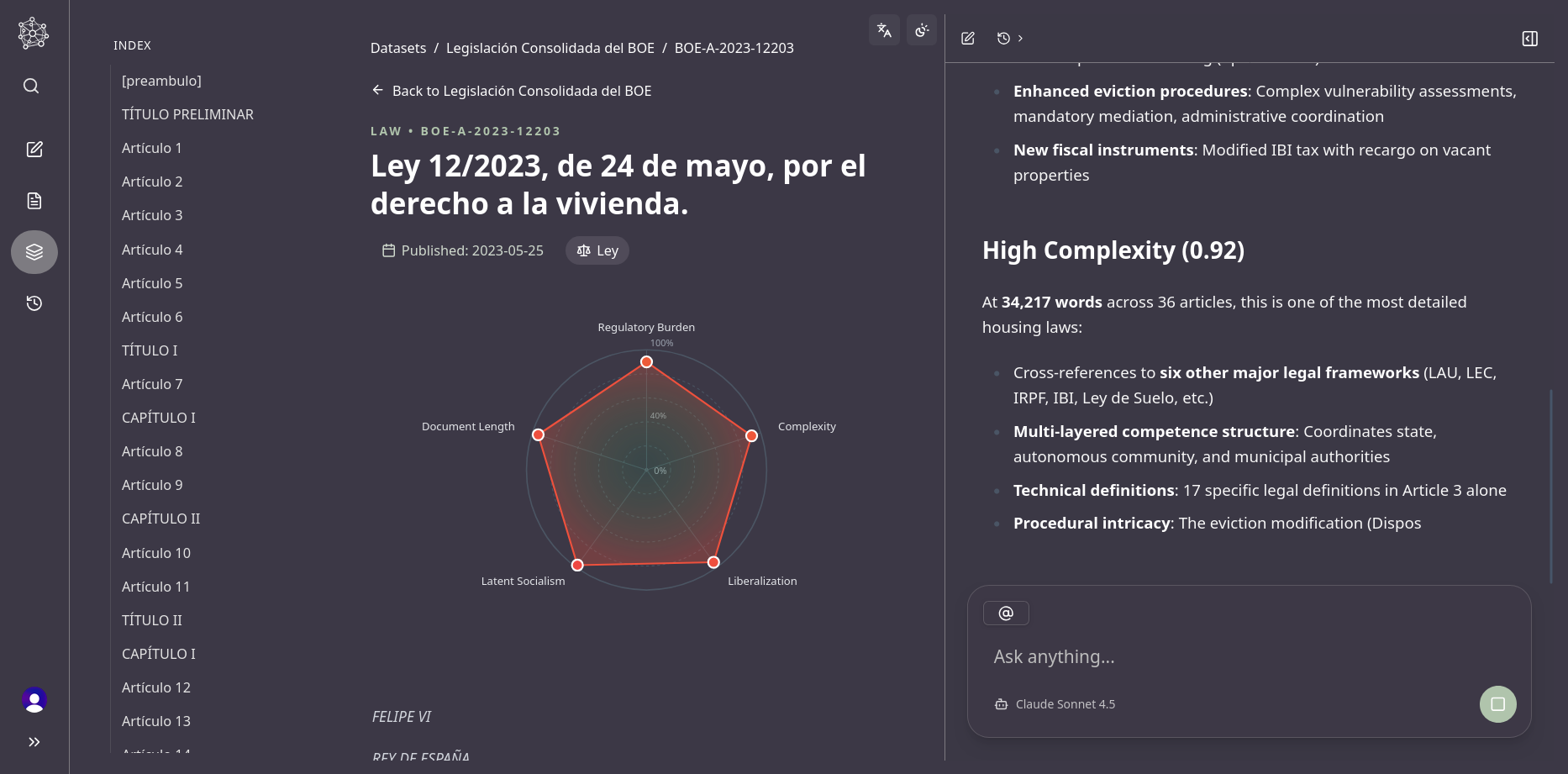 AI explaining complexity score with detailed breakdown